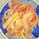 大根・ハム・カニカマの玉ねぎポン酢ケチャサラダ